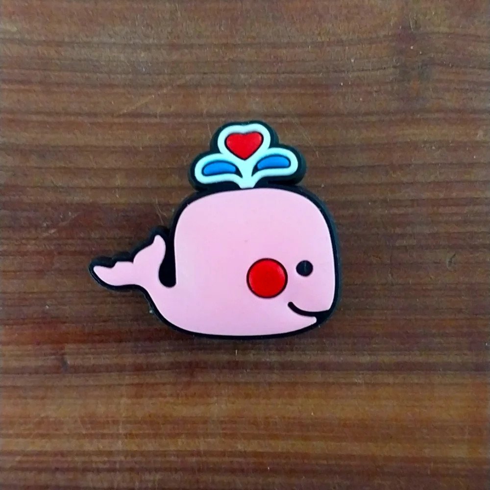 Bright Pink Whale Croc Charm
